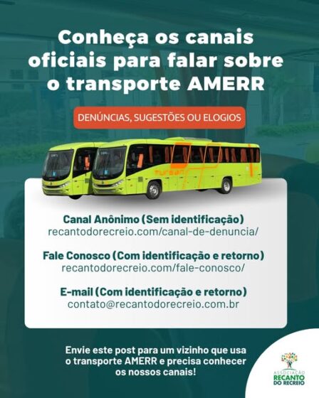 Morador, você já sabia que temos canais oficiais onde você pode deixar seu elogio, sugestão ou denúncia sobre o transporte AMERR?